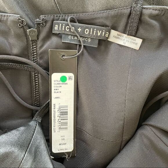 Alice + Olivia Nelle Fitted Leather Mini Dress - Picture 7 of 12